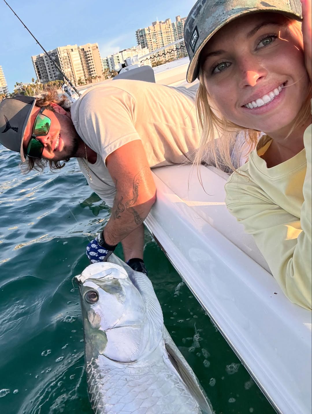 Tarpon fishing catch from boat in Belleair Bluffs FL waters