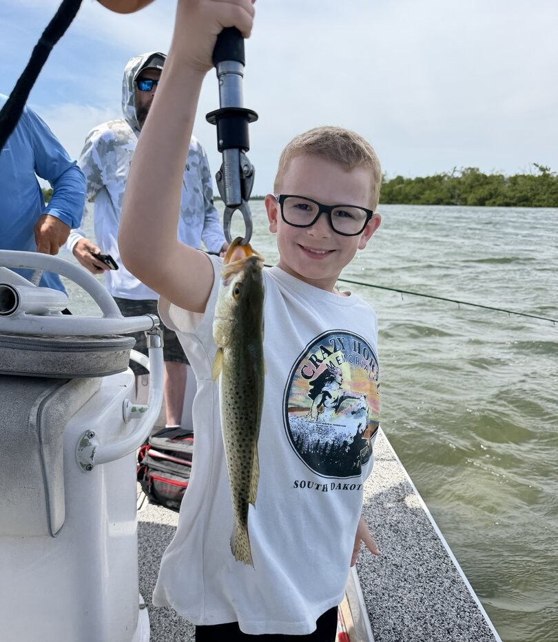 Speckled trout caught while fishing in Placida FL