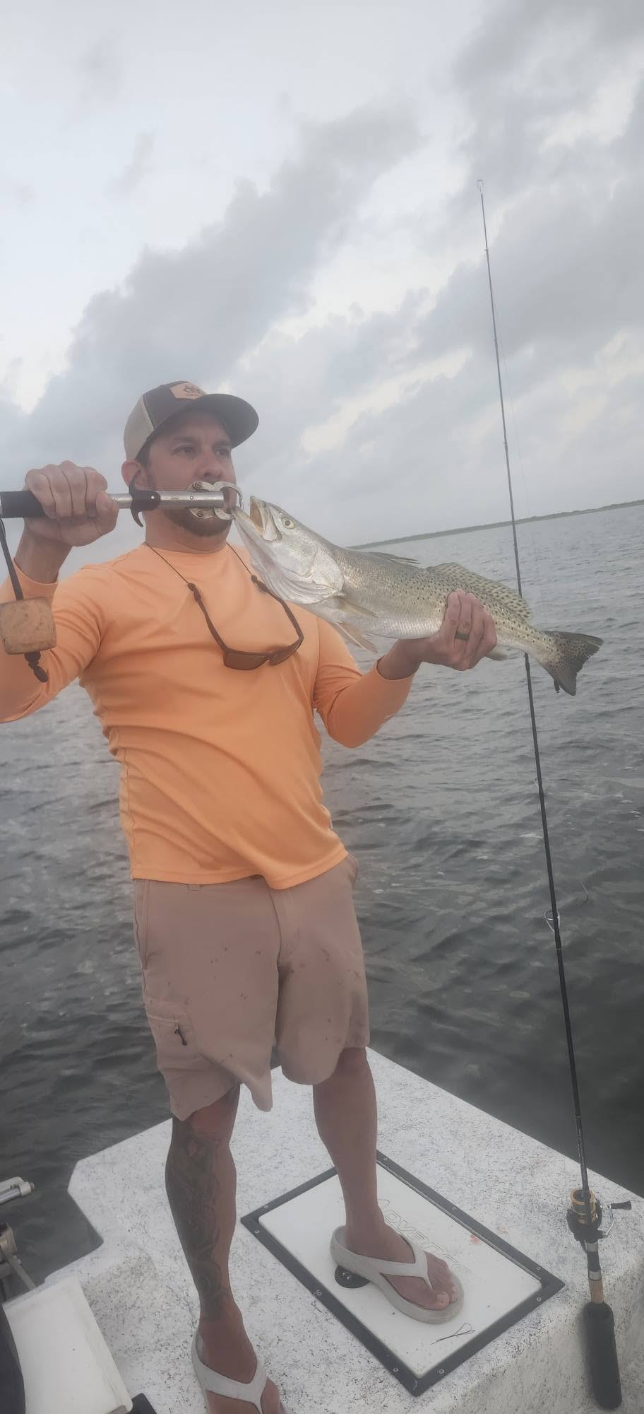 Speckled trout catch on fishing boat in Port O'Connor TX waters