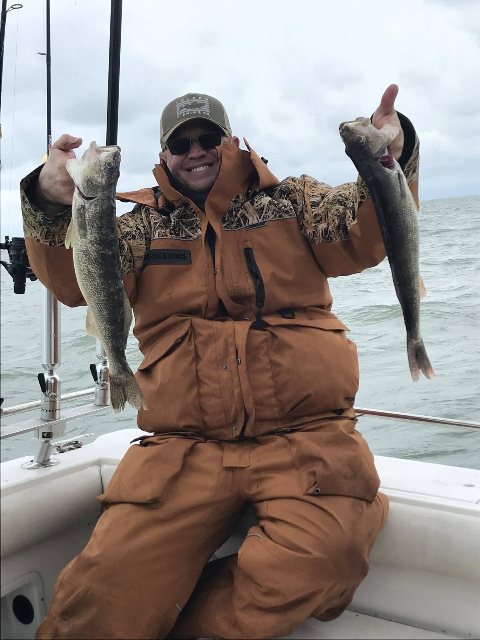 Two walleye caught during fishing charter in Port Clinton OH