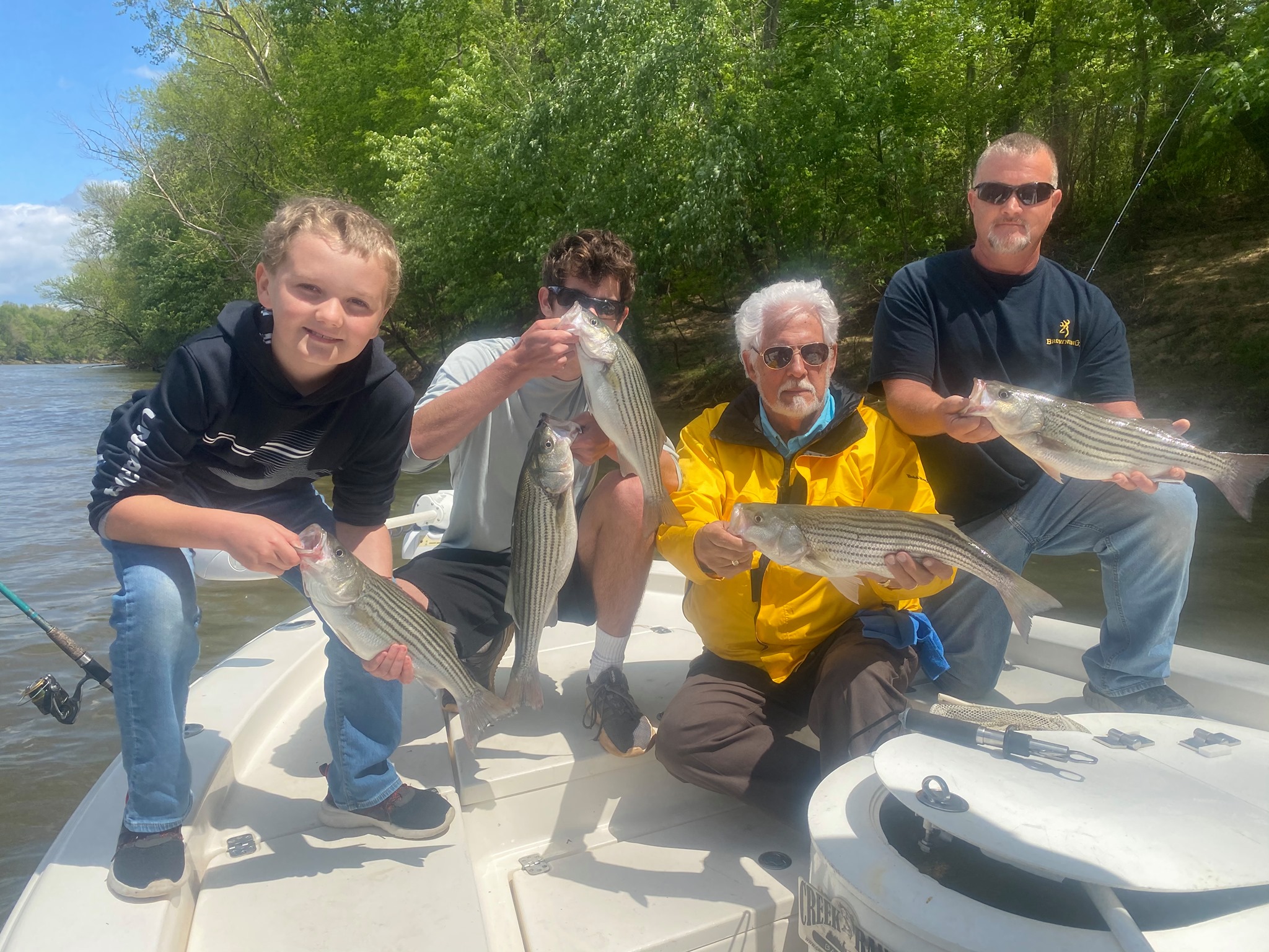 5 striped bass caught while fishing in Georgetown