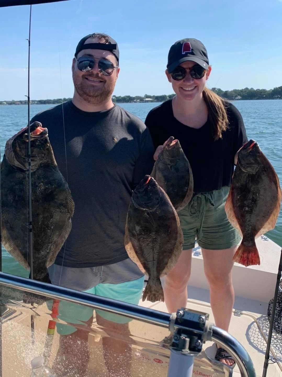 Three southern flounder, 16 inches, caught in Saint Augustine