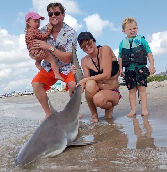 Land-based shark fishing trip on Corpus Christi beach with Captain Jeffrey Millet guide