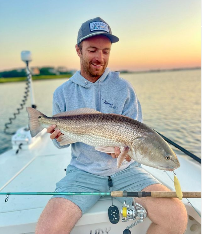 Redfish measuring 22 inches caught while fishing in Key Largo