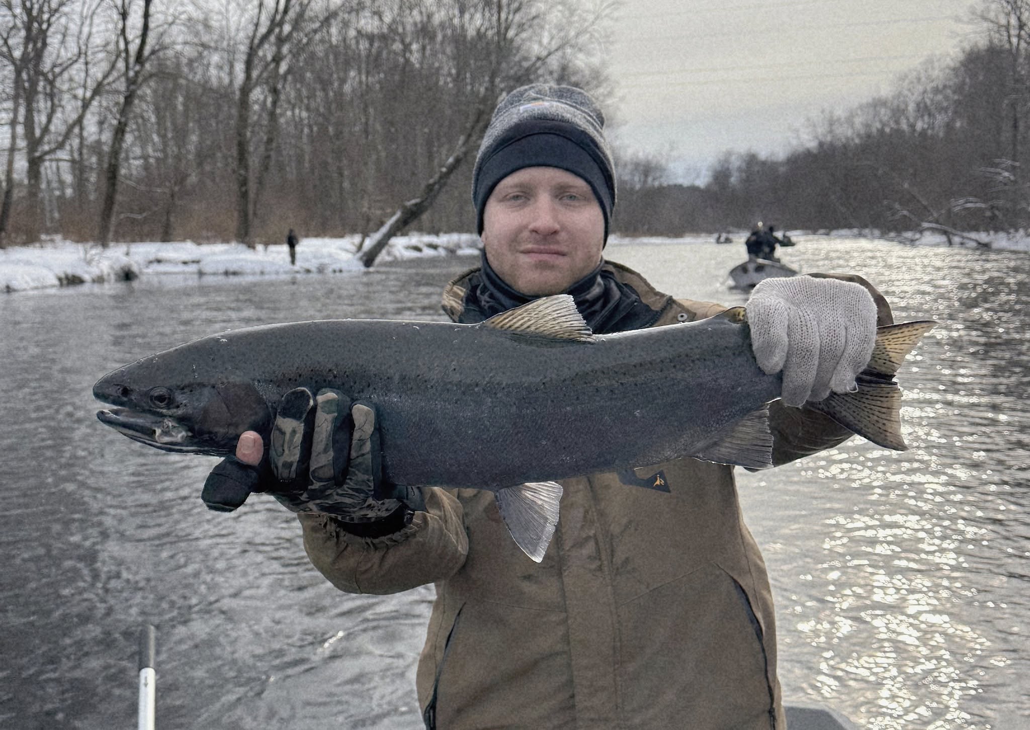 Coho salmon caught while fishing in Ellisburg NY during winter