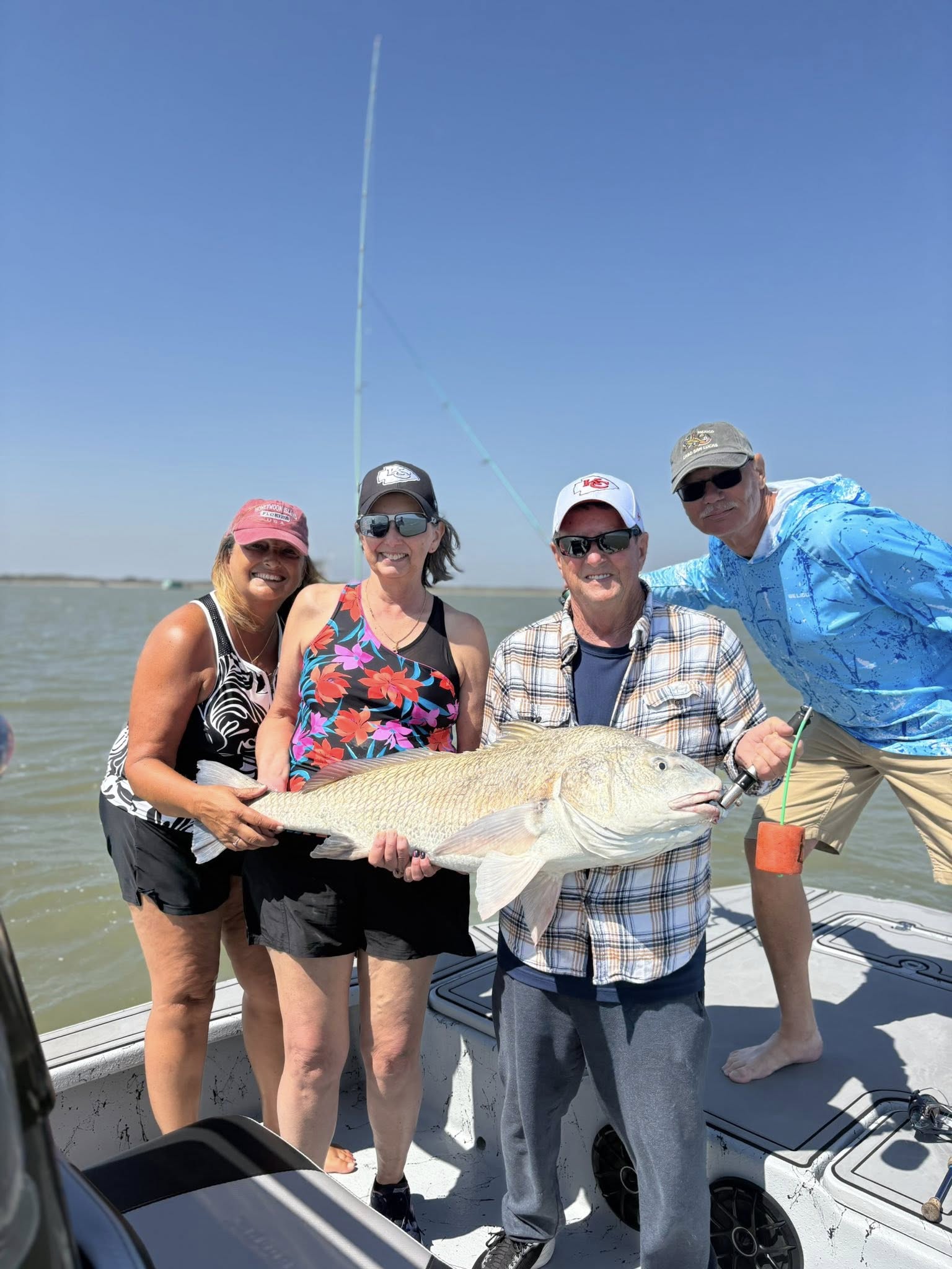 Black drum fishing success on boat in Corpus Christi TX waters