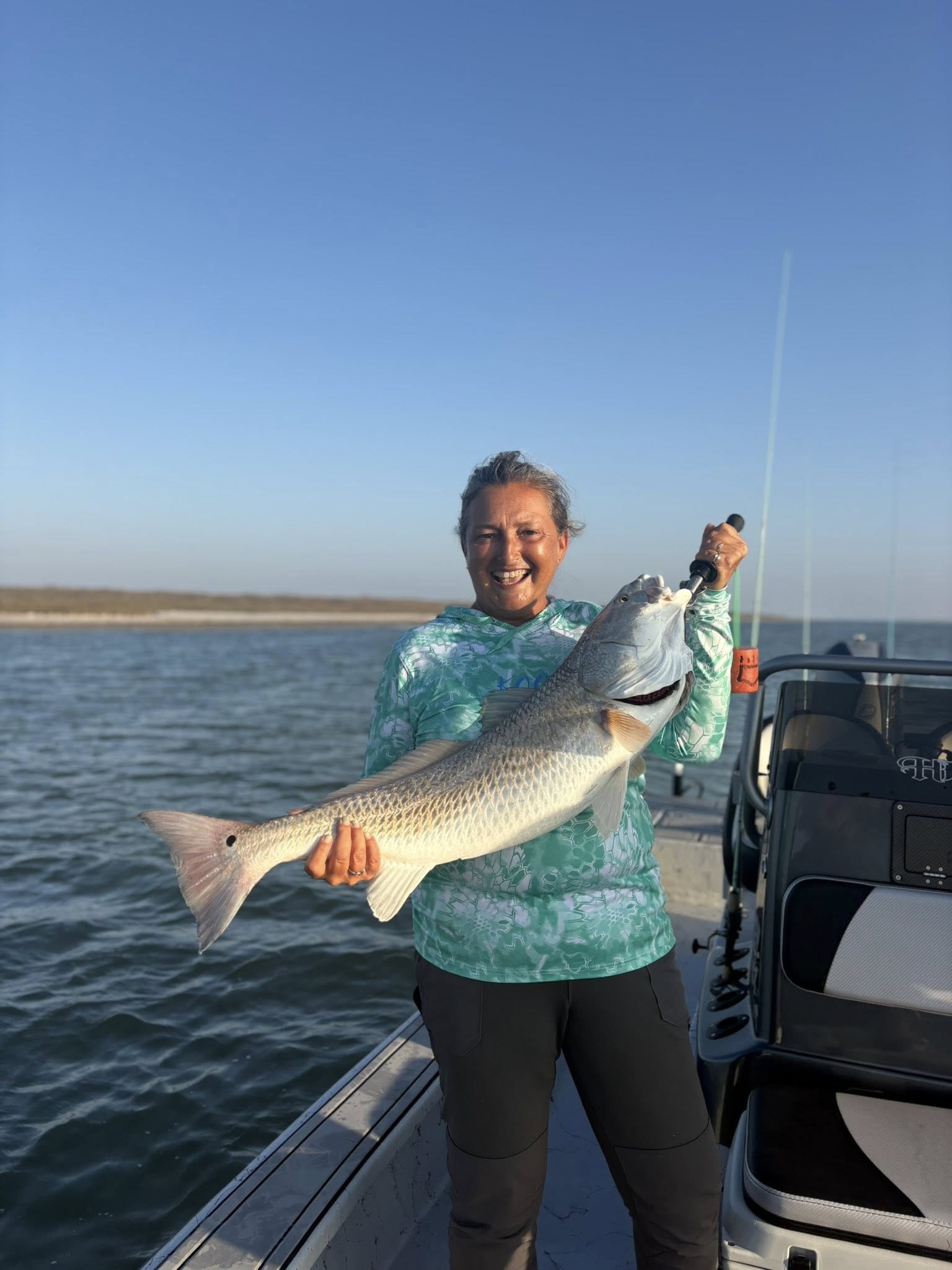 Redfish catch displayed on fishing boat in Corpus Christi TX waters