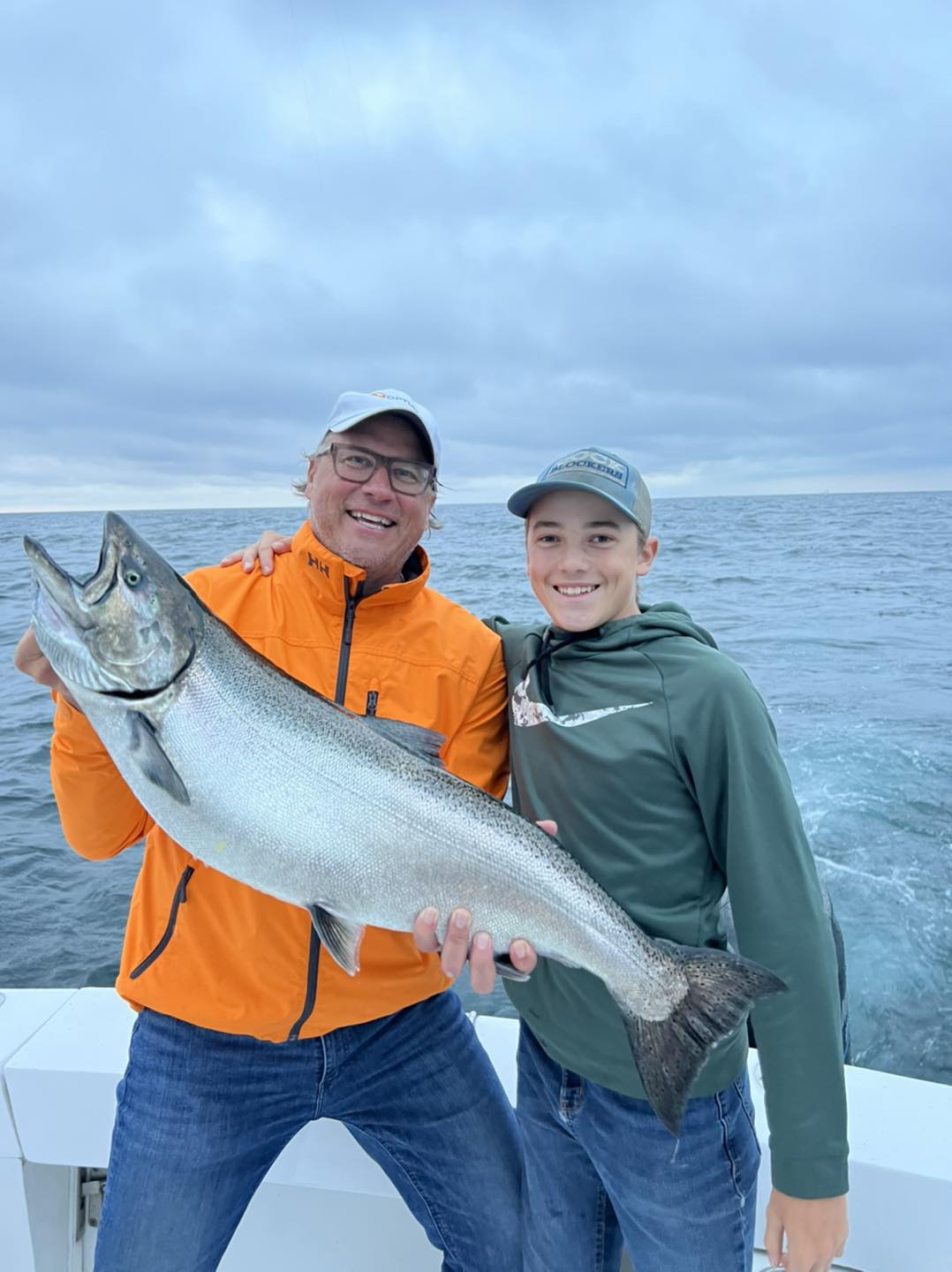 Chinook salmon caught in Sturgeon Bay
