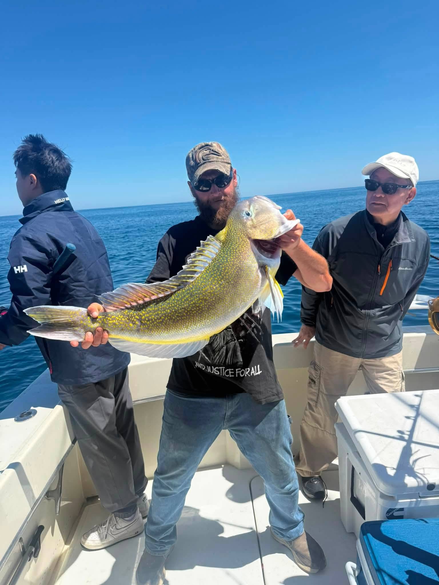 Large yellowtail fish caught during fishing trip in Cape May NJ