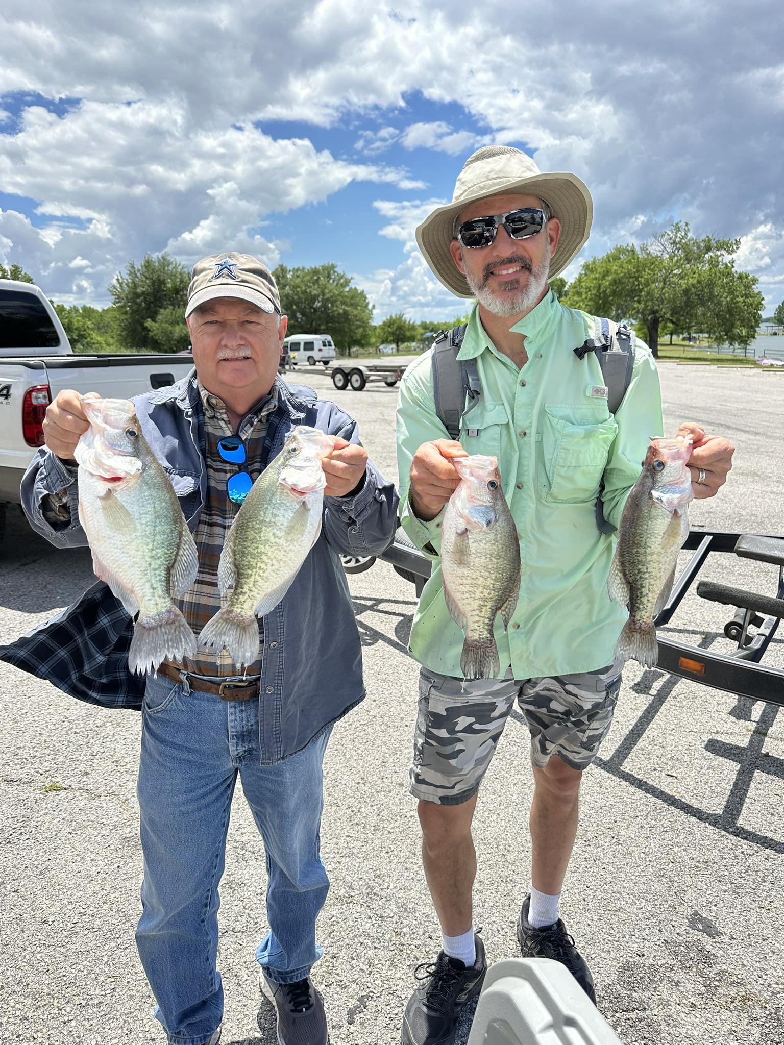 4 crappie fish caught while fishing in TX