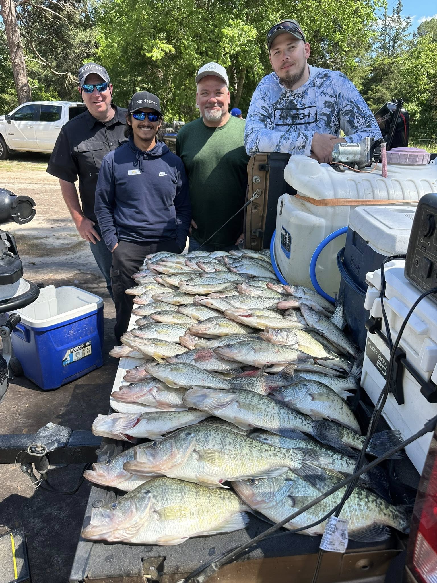 Five people fishing in Yantis