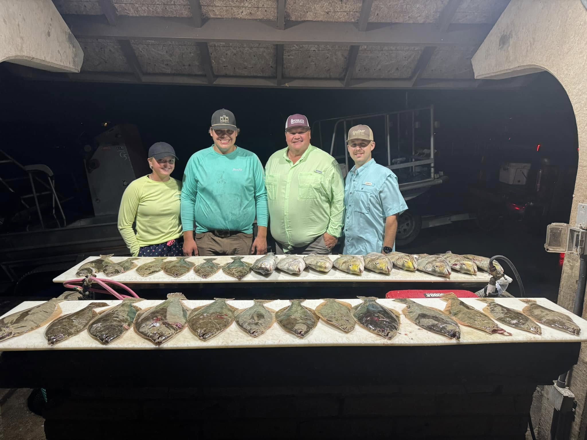 Four people enjoying fishing and hunting adventure in TX