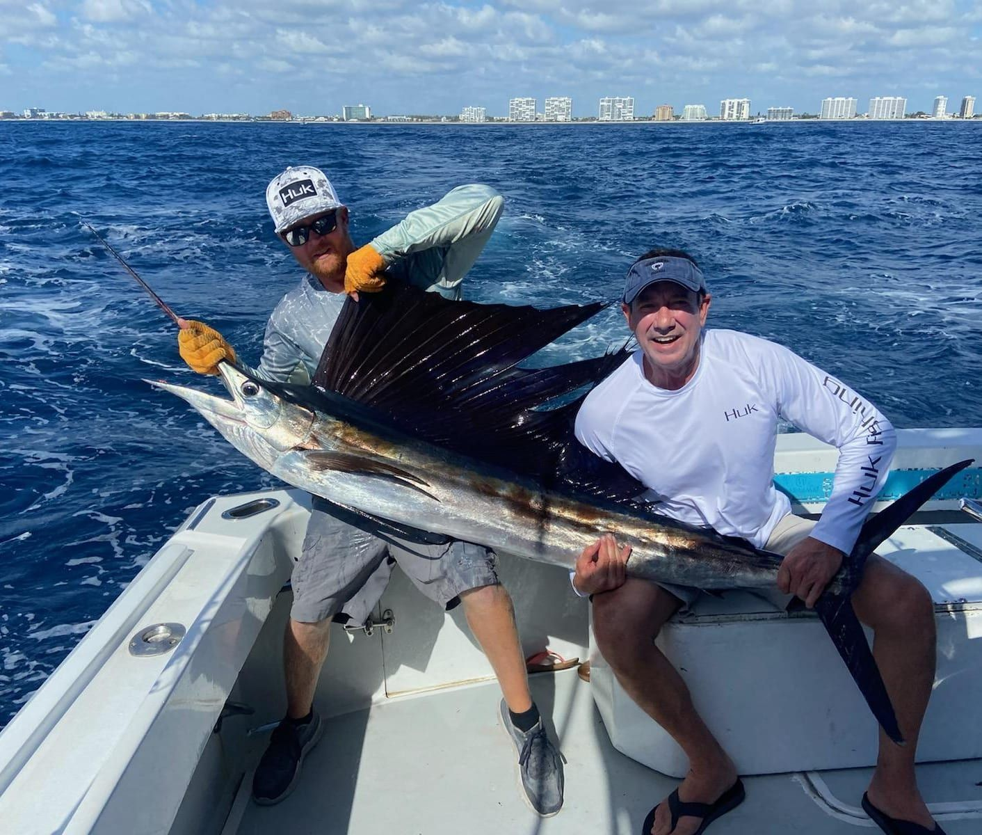 Anglers with a magnificent Atlantic Sailfish catch in FL