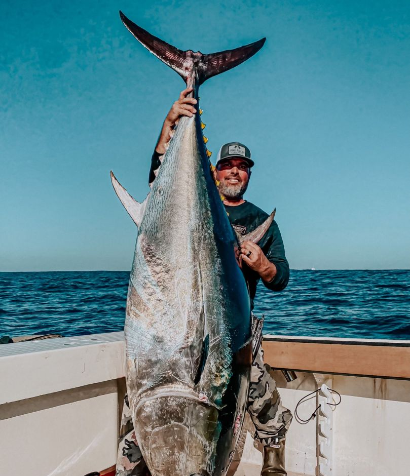 Photograph of a 46-inch Atlantic Bonito fish caught while fishing in Huntington Beach