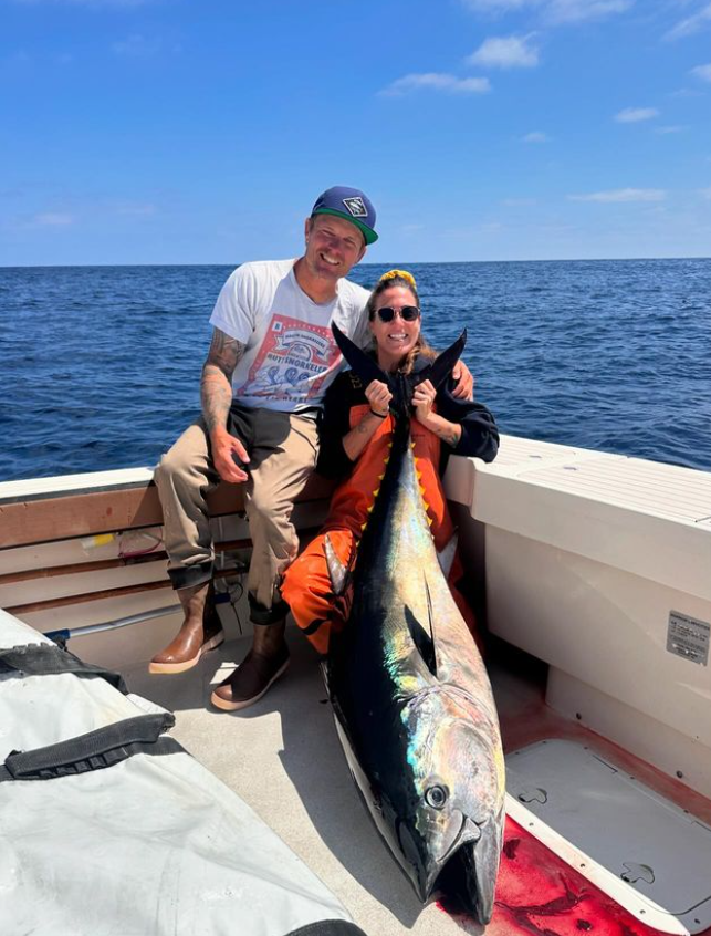 Yellowfin tuna, 47 inches, caught fishing in CA