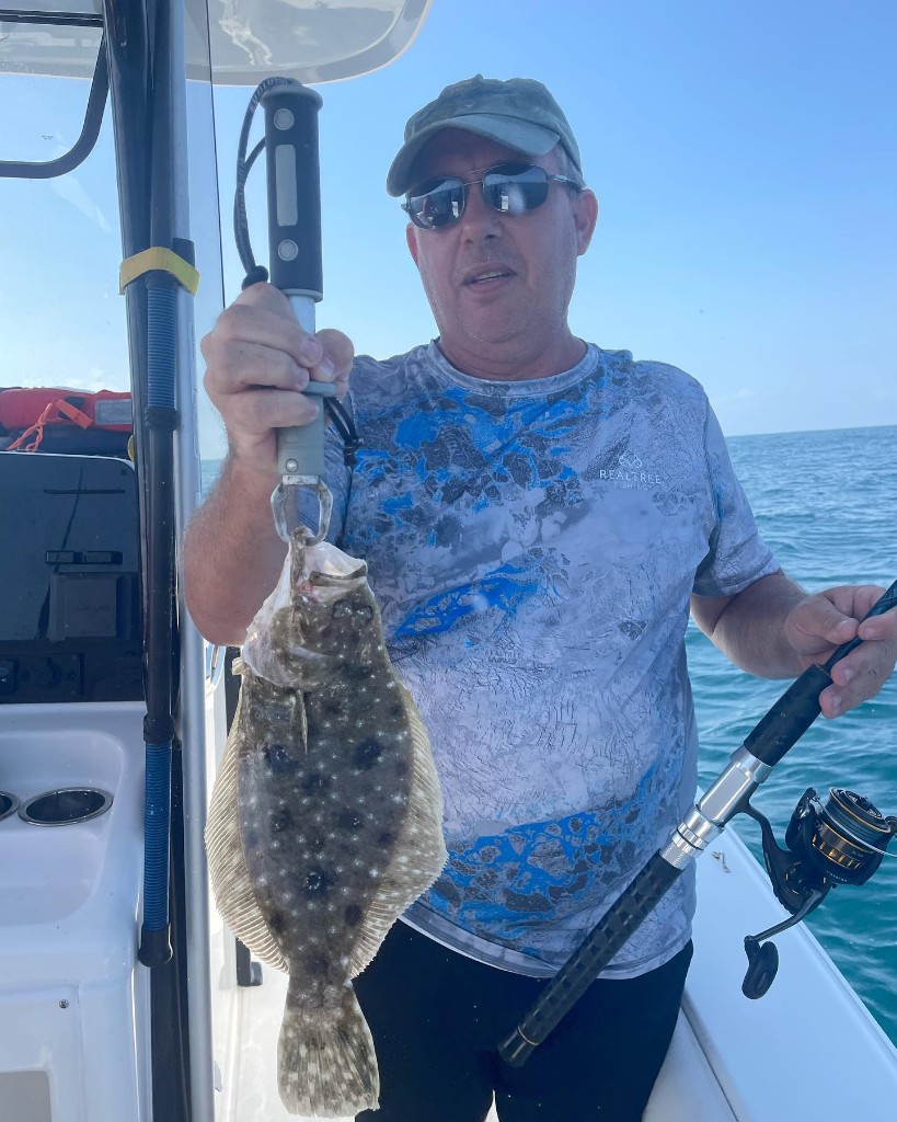 Caught a single summer flounder fish measuring 16 inches