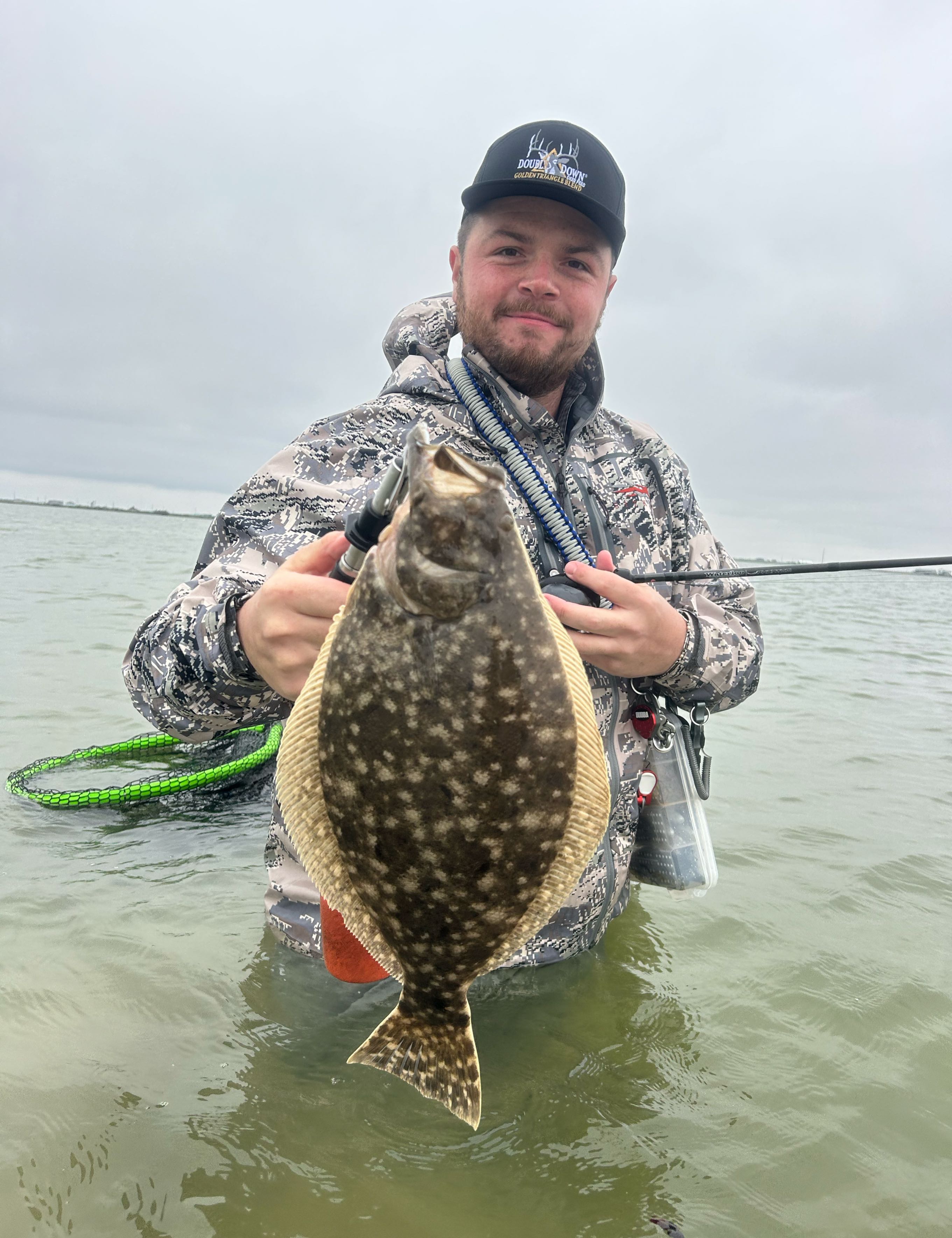 Photograph of a Southern Flounder, a 21-inch fish caught while fishing in TX