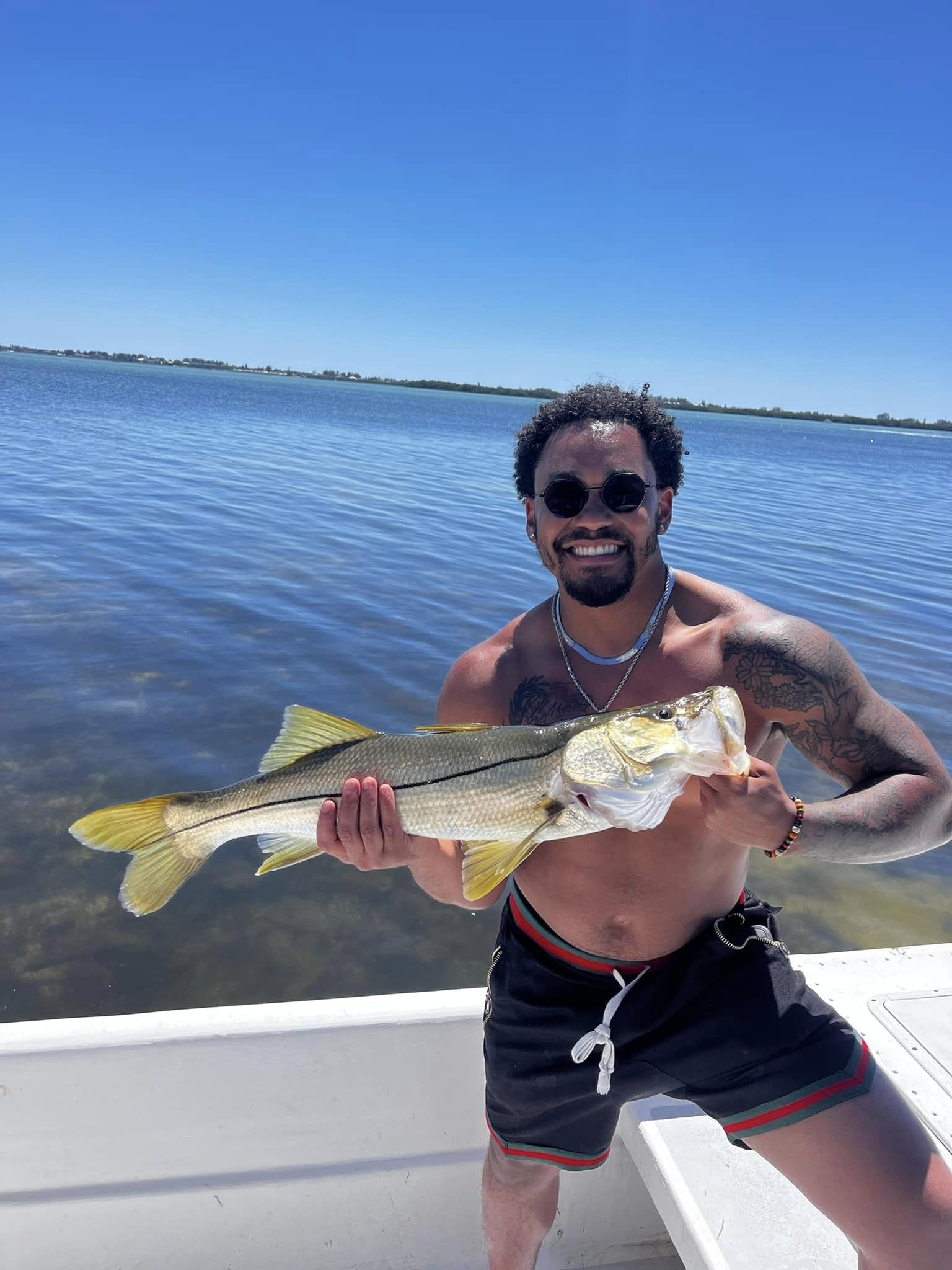 Snook fish caught by angler at Holmes Beach