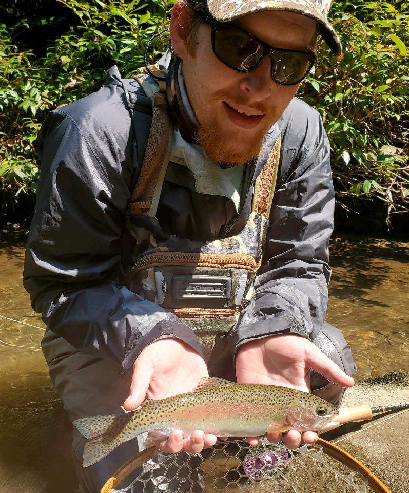 Photograph of a single rainbow trout caught in SC