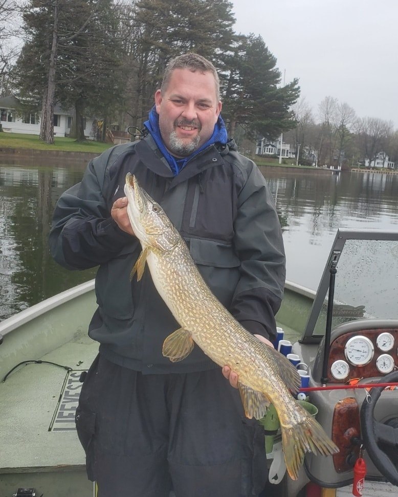 Photograph of a large Northern Pike fish caught in CT