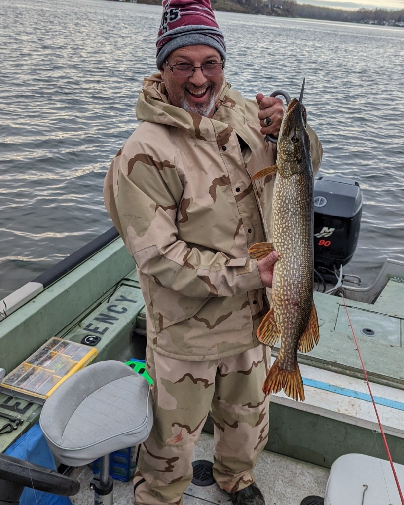 A photo of a big northern pike caught in CT
