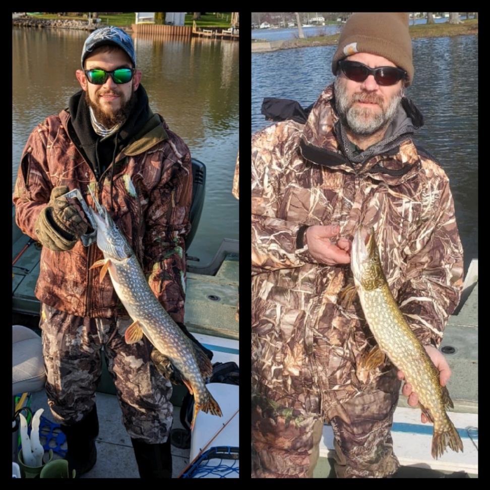 Two anglers with big 21-inch fish in Westbrook