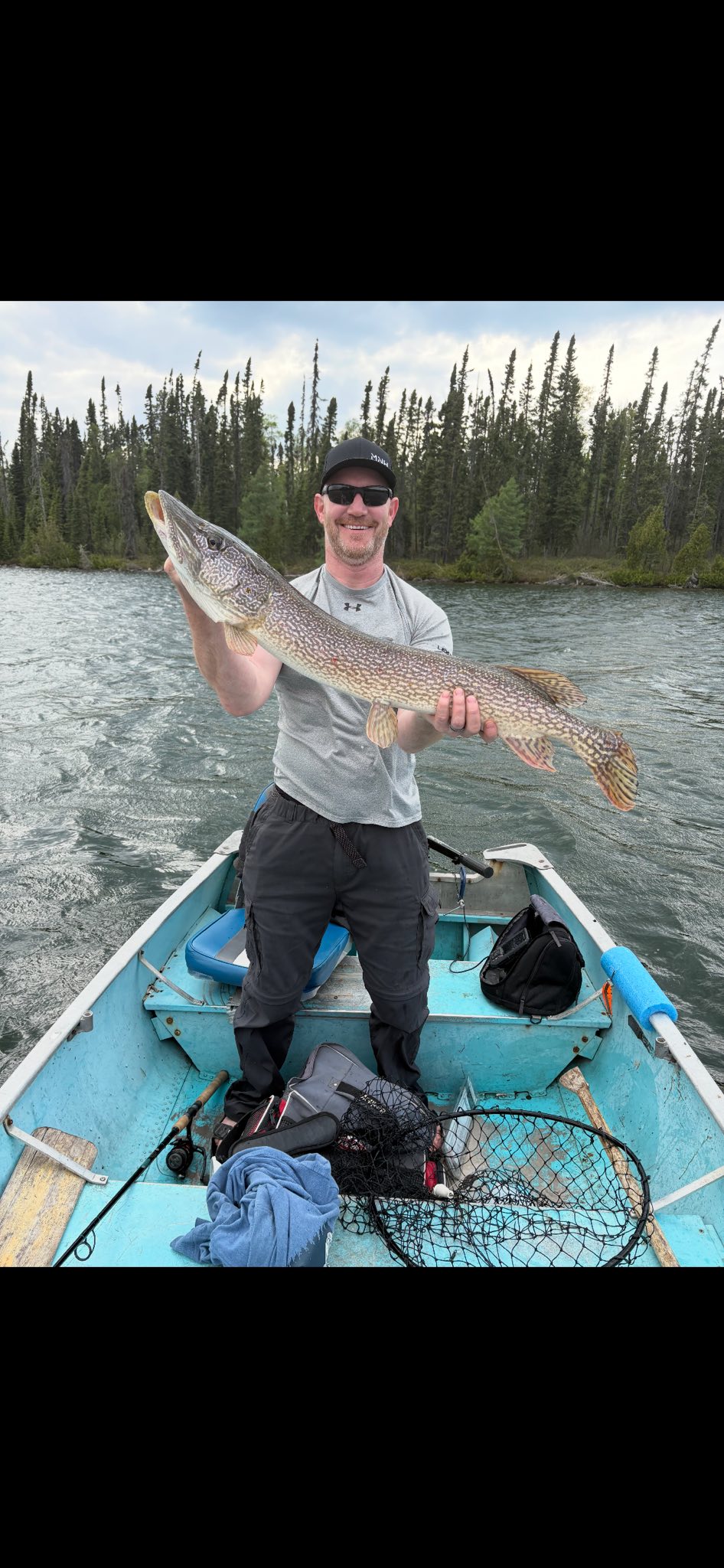 A large Northern Pike caught while fishing in Ontario