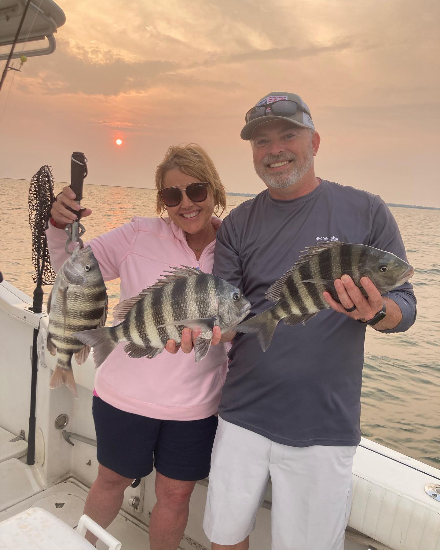 Three sheepshead fish caught in NC