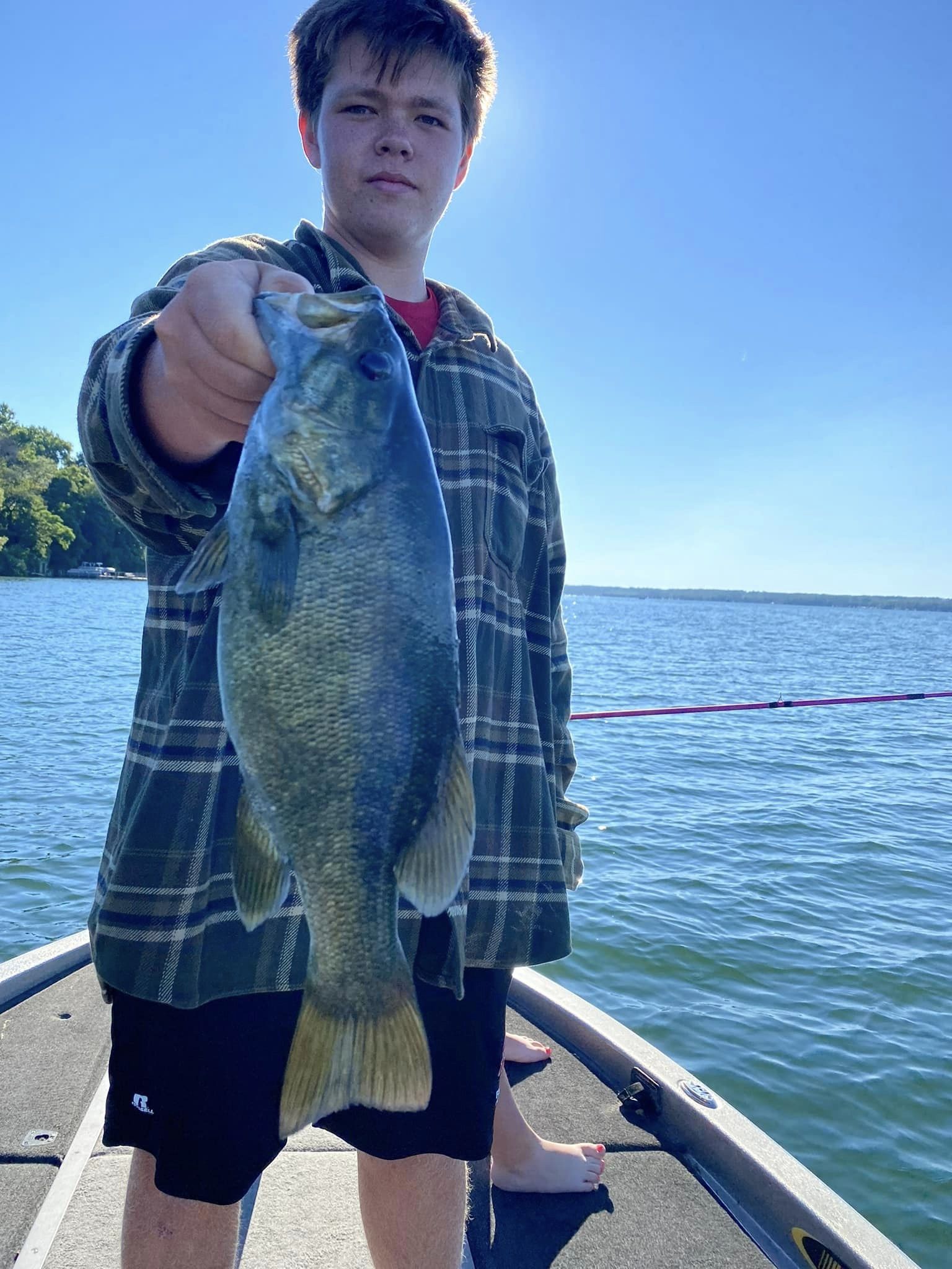 A lone angler fishing at Fox Lake