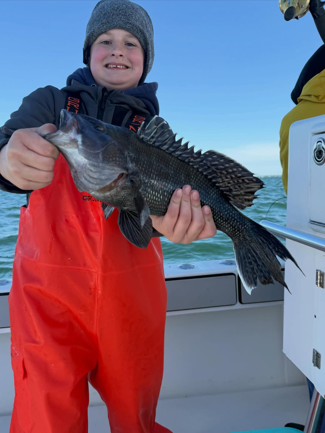 Black sea bass caught while fishing in Yarmouth MA