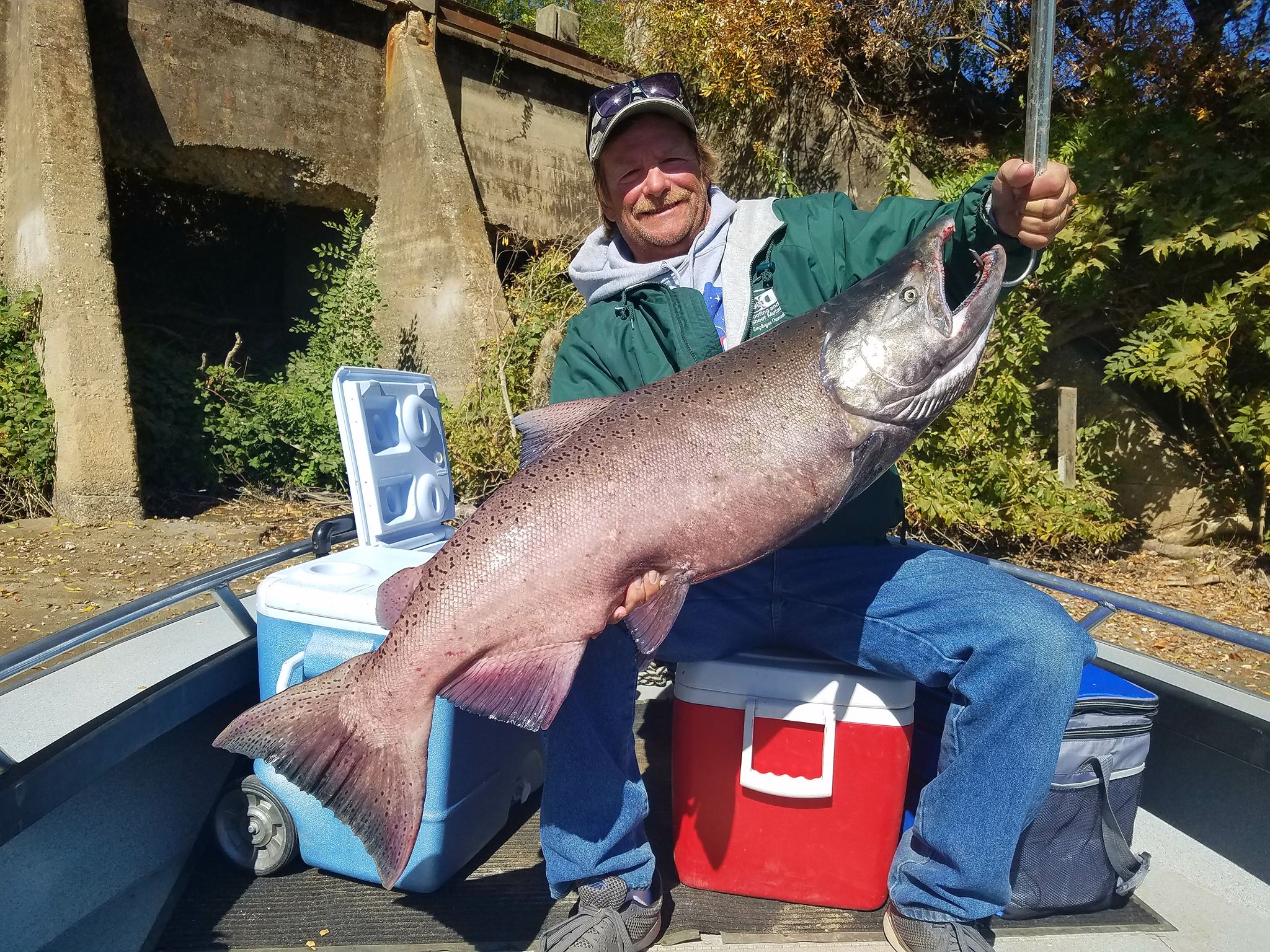 Angler reeling in a catch at Red Bluff