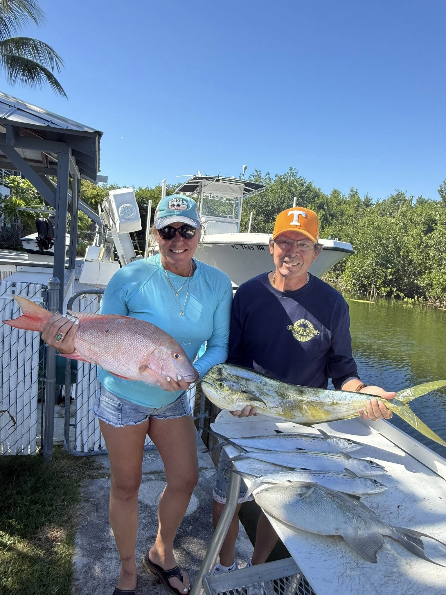 3 mutton snapper fish caught while fishing in FL