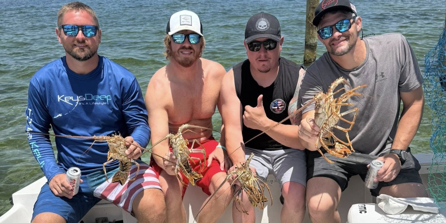 Big Pine Key spearfishing charter boat with diving gear for 6-hour grouper snapper trip