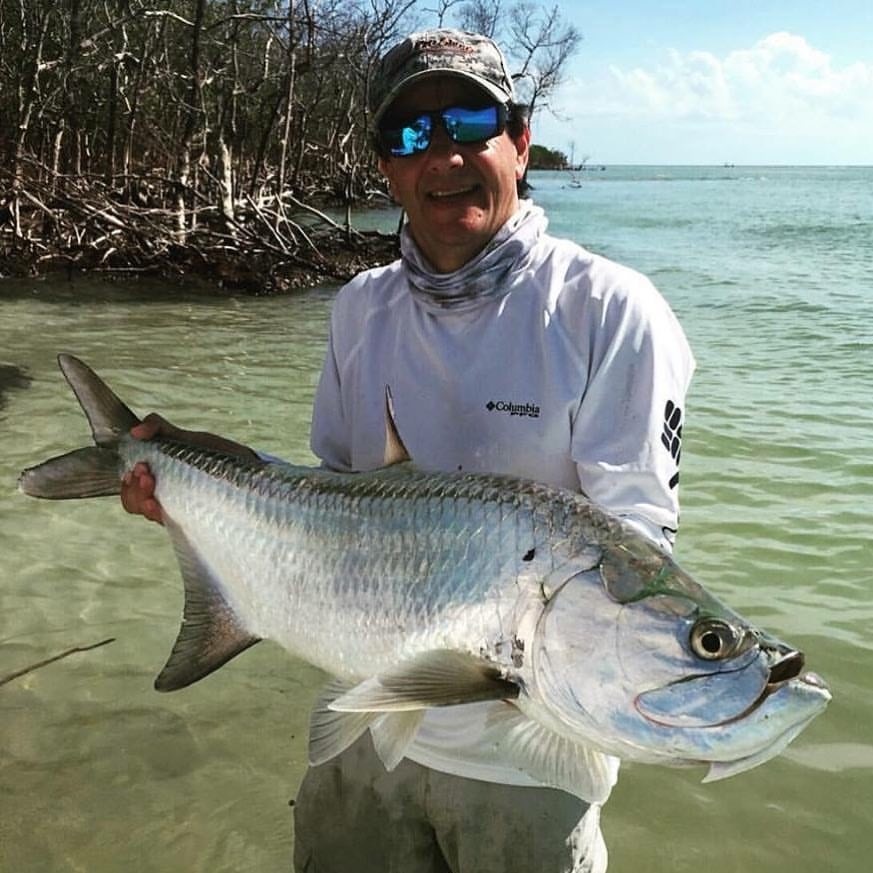 A large tarpon fish caught in Key Biscayne