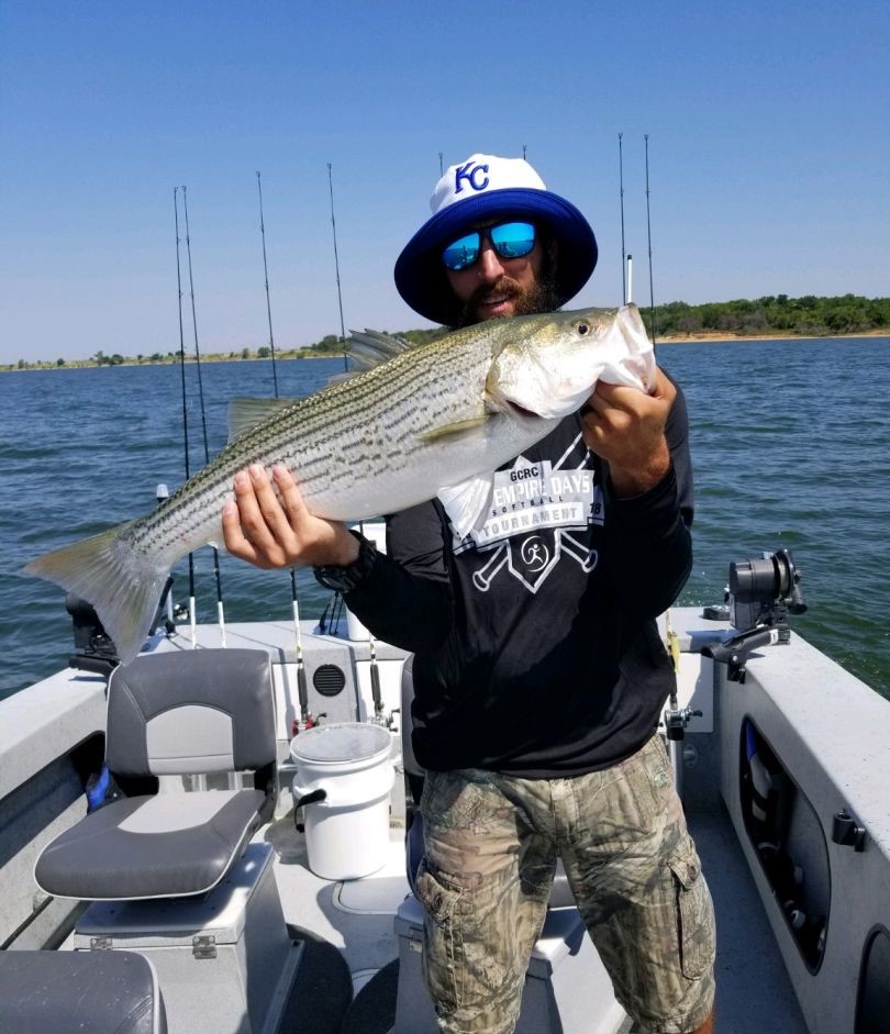 Striped bass caught while fishing in OK
