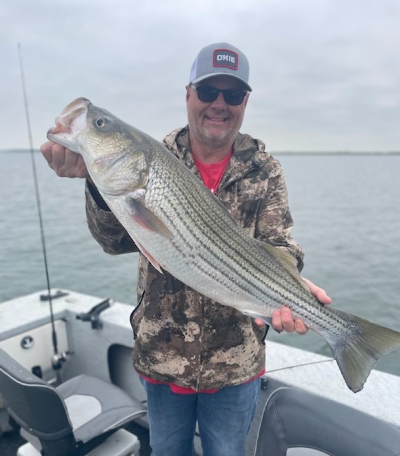 Striped bass caught while fishing in OK