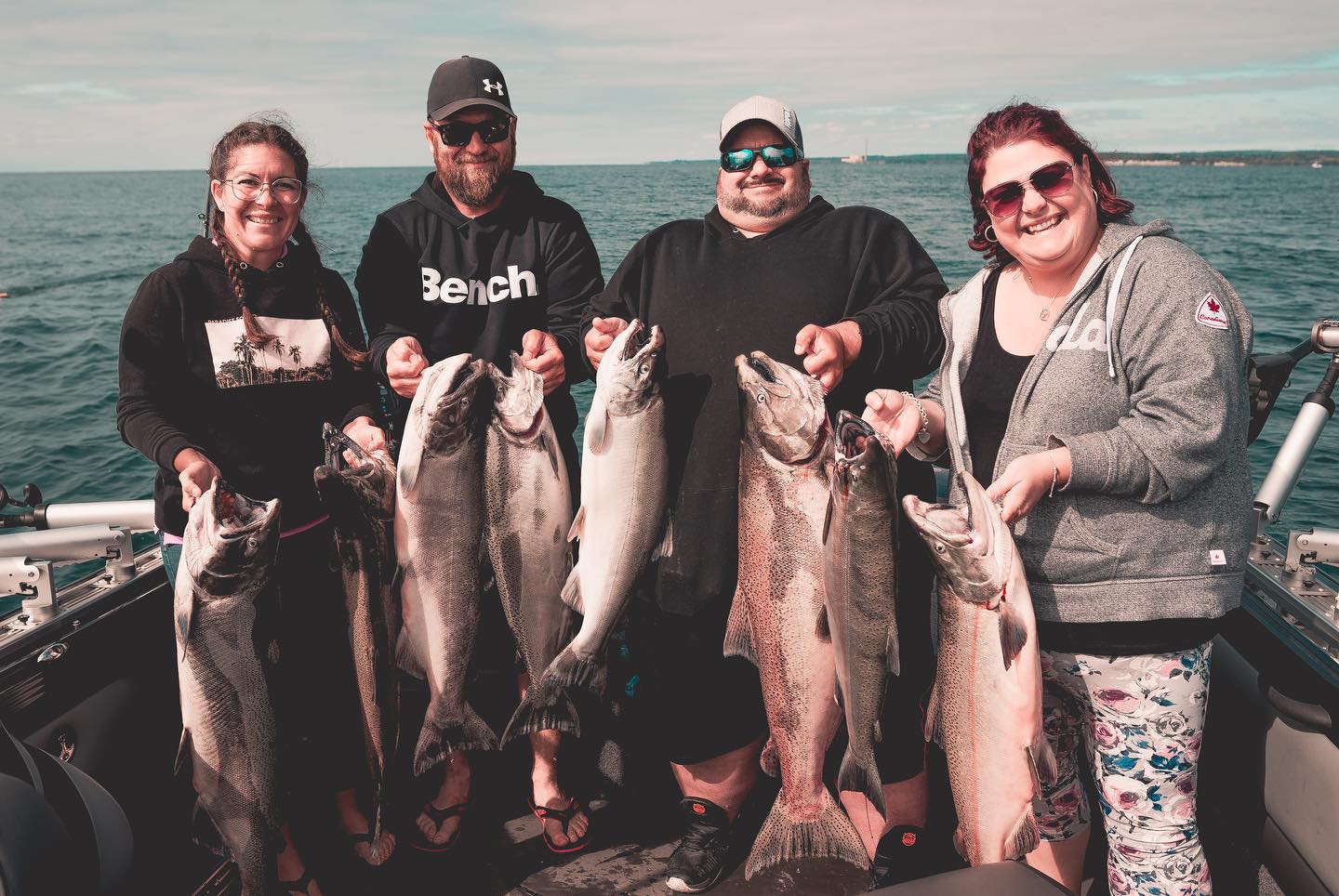 4 anglers caught 5 chub mackerel and rainbow trout in ON