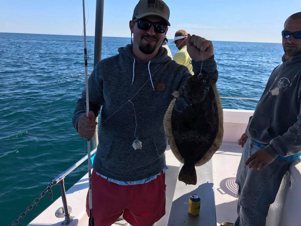 A summer flounder fish caught in Little River