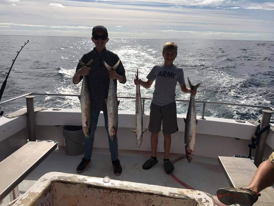 Three Wahoo fish caught in the waters of Little River