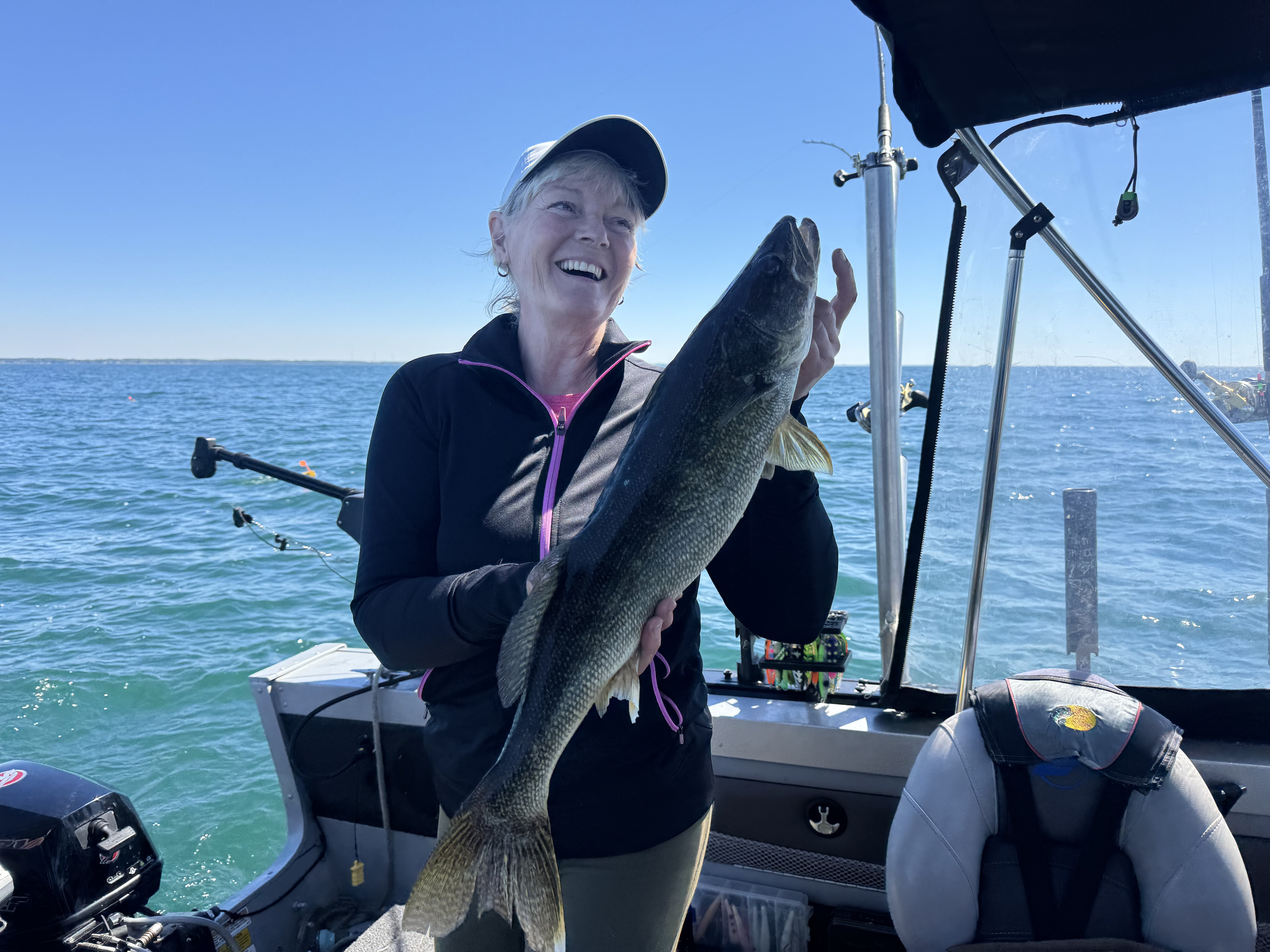 Walleye caught fishing in Dunnville Ontario on boat