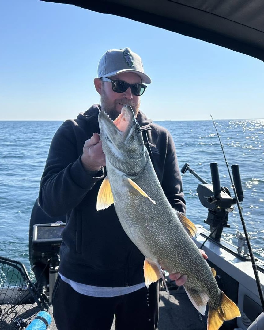 Lake Ontario salmon trout fishing charter boat trolling with Captain Adam Avery Port Dalhousie