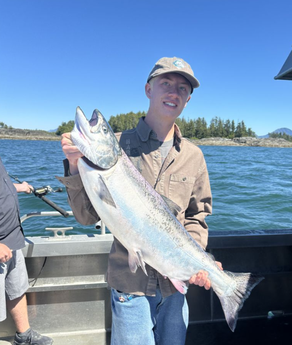 A single rainbow trout caught in Alaska