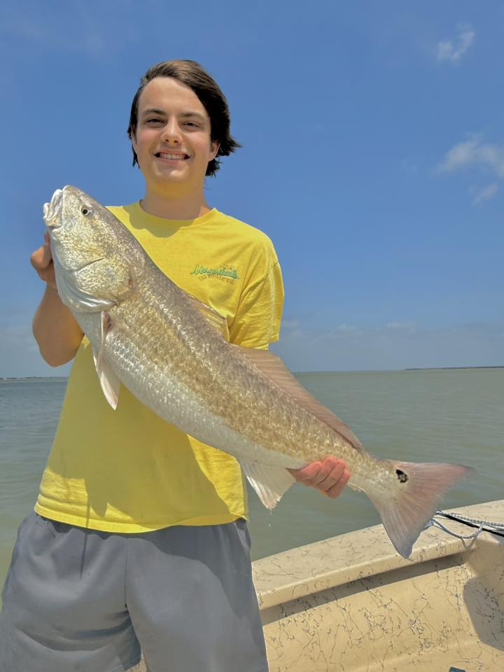 Large redfish caught during fishing charter in Riviera Texas