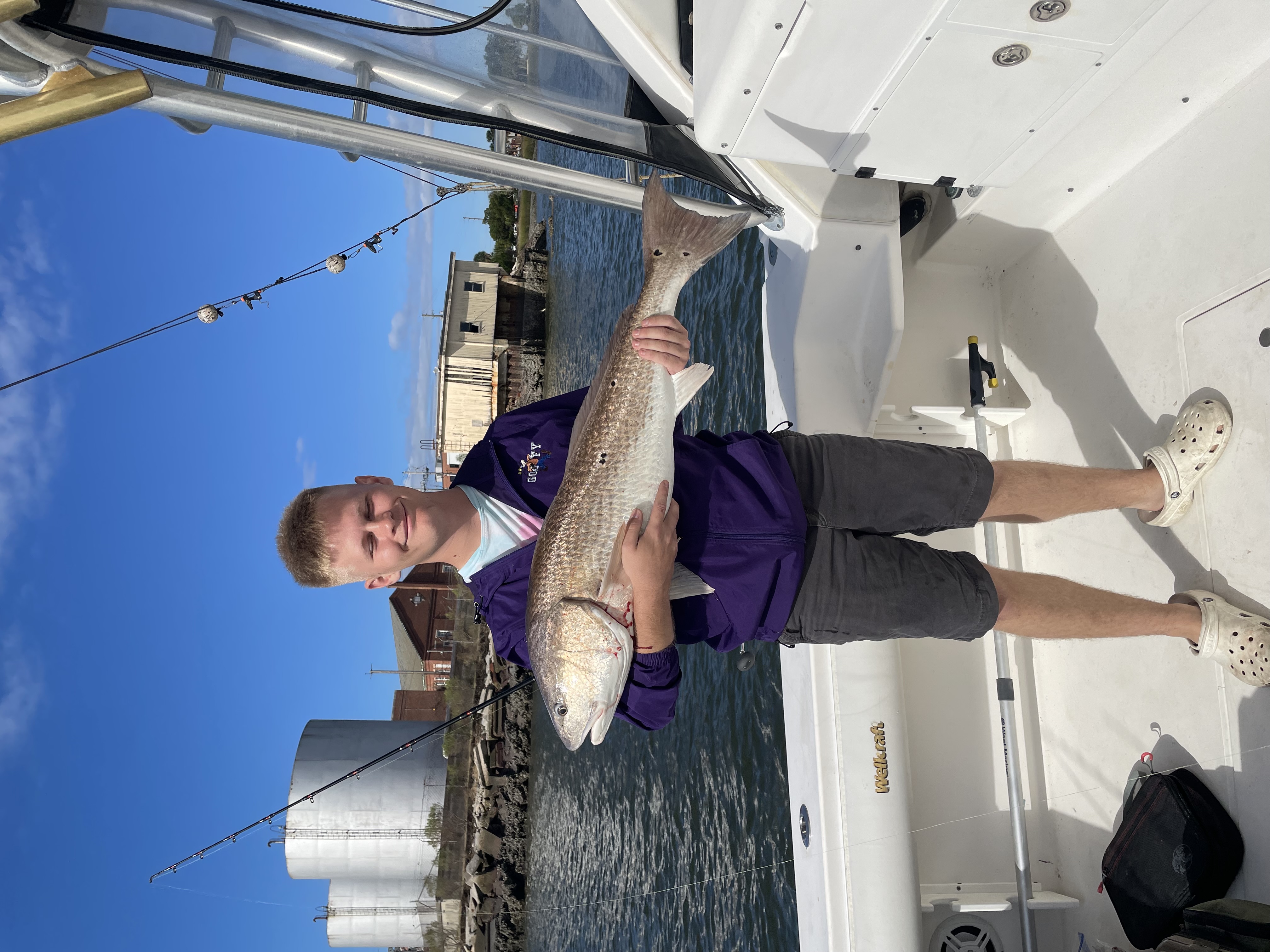 A person enjoying a fishing cruises and fishing trip on Hilton Head Island