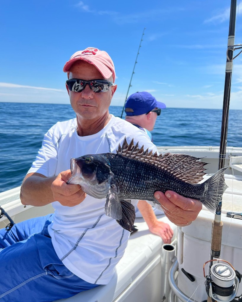 Caught a 16-inch sea bass in NJ