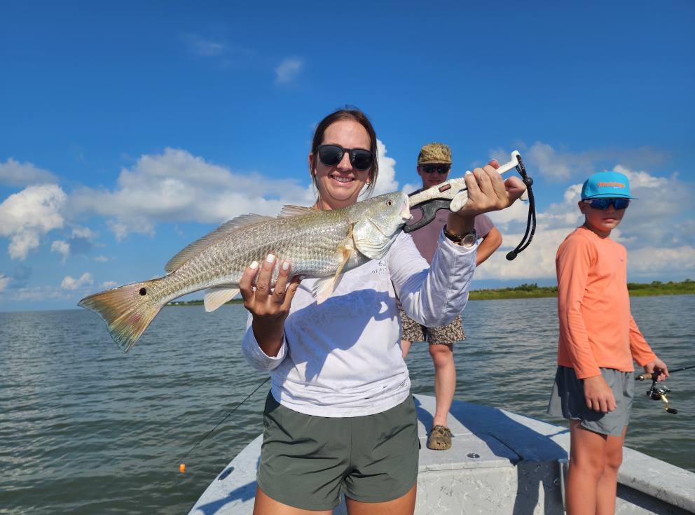 Redfish catch on fishing boat at Bolivar Peninsula TX