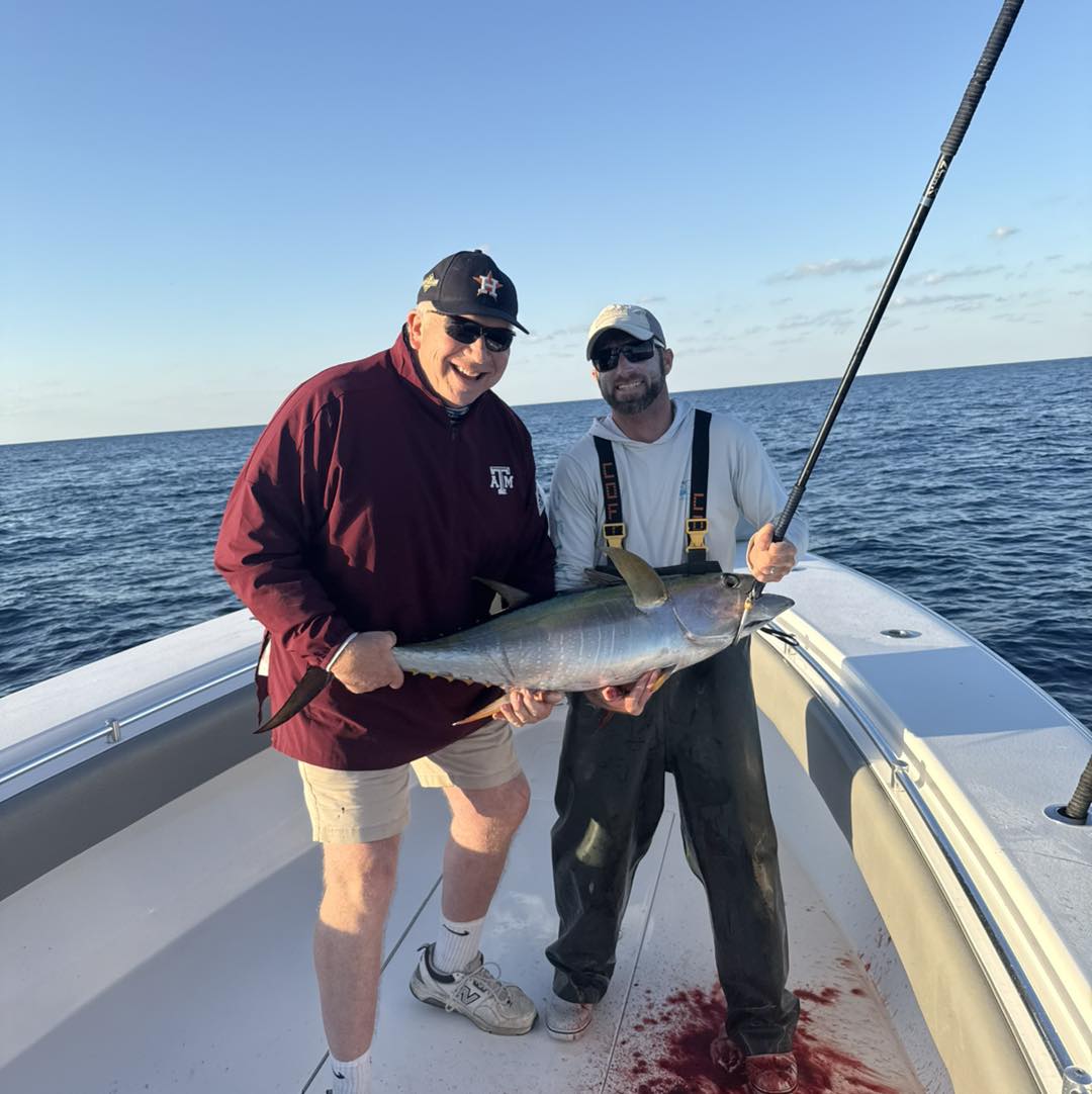 A single Atlantic Bonito fish caught while fishing in LA