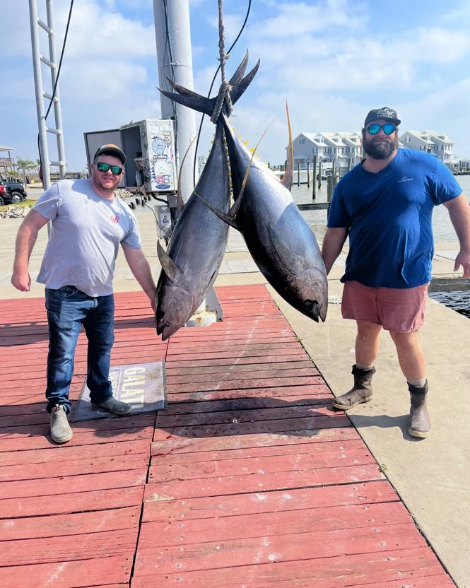 Two people fishing in LA