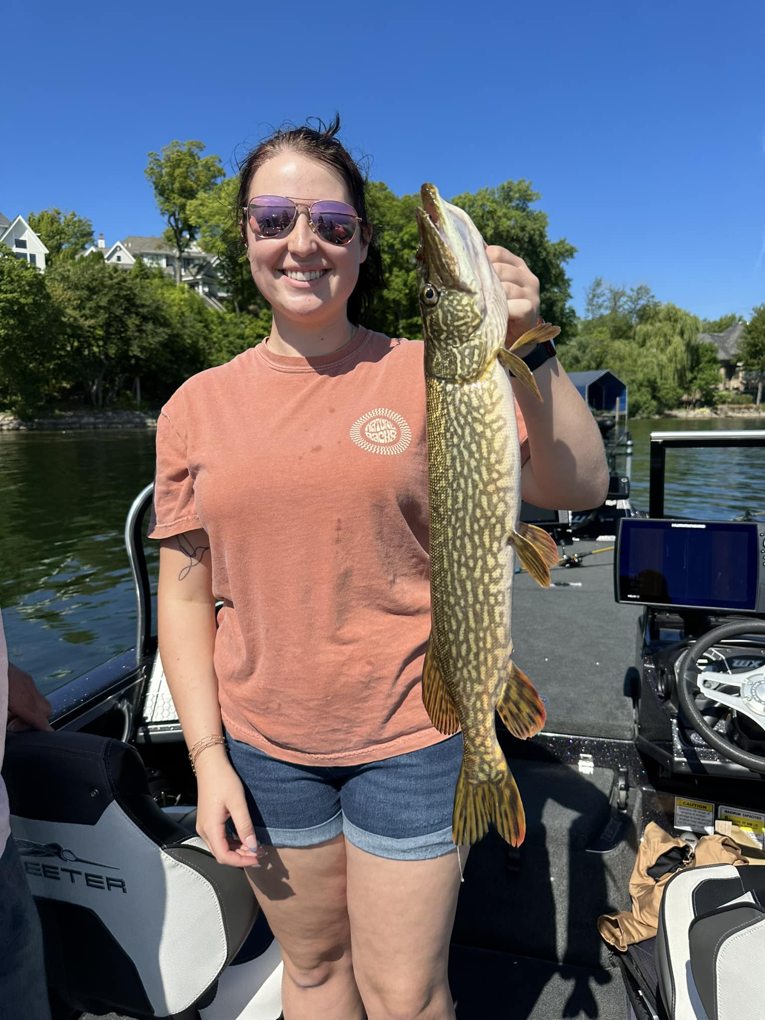 Northern Pike fish caught by angler in Minnesota