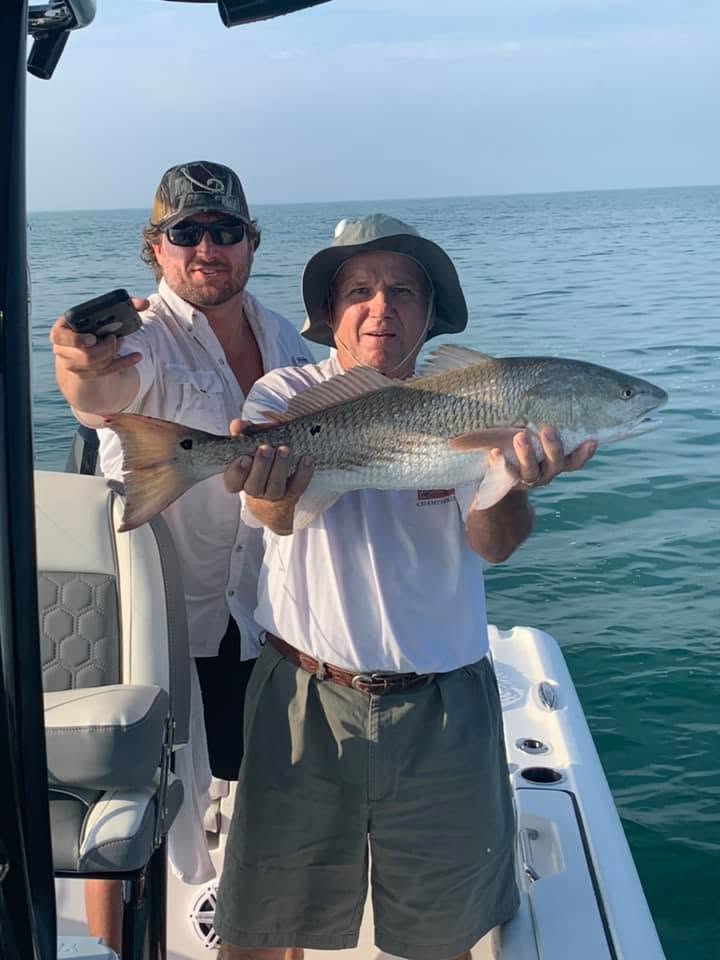 Redfish caught during fishing trip in Carolina Beach NC